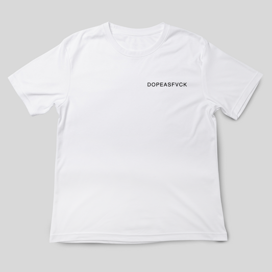 DOPEASFVCK Streetwear White Cotton Tee | DOPE BOLD Logo | 180GSM Unisex Fit